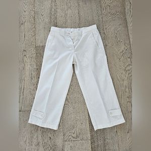 Maxazria Collection BCBG White Cropped Trousers Pants Wide Leg US 4